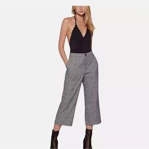 Avec Les Filles Wide Leg Plaid Cropped Pants Size 6 Preppy Academic HBC40031 NWT